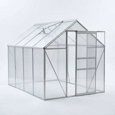 Greenhouse Engineered for Year-Round Growing, Twin-Wall Polycarbonate, Anodized Aluminum Frame, 8x10 Footprint