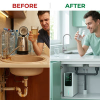 AquaVelle Onyx Pro Smart RO Water Filtration System — Before & After