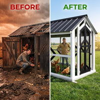 HeritageRoost Manor Luxe Walk-In Chicken Coop — Before & After