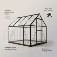 Veridian LuxeFrame 8×12 Greenhouse — infographic