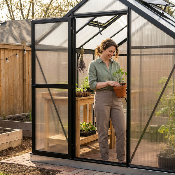 Greenhouse Kit Built for Serious Growers, 8×12 Premium Frame, Twin-Wall Polycarbonate, All-Season