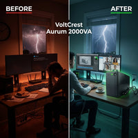 VoltCrest Aurum 2000VA Battery Backup System — Before & After