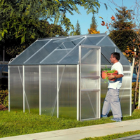 Greenhouse Engineered for Year-Round Growing, Twin-Wall Polycarbonate, Anodized Aluminum Frame, 8x10 Footprint