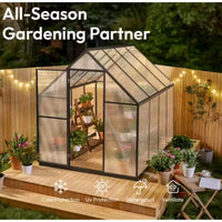Greenhouse Kit Built for Serious Growers, 8×12 Premium Frame, Twin-Wall Polycarbonate, All-Season