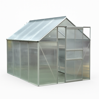 Greenhouse Engineered for Year-Round Growing, Twin-Wall Polycarbonate, Anodized Aluminum Frame, 8x10 Footprint